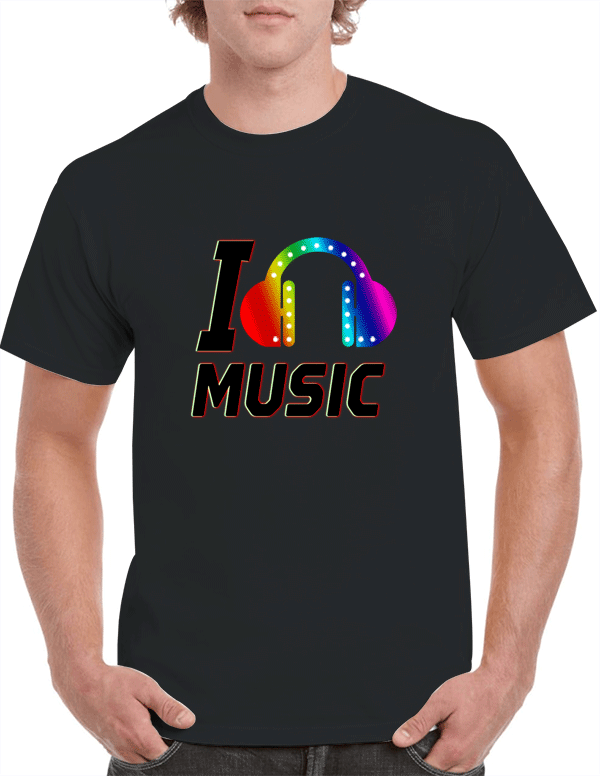 I Love Music Washable Digital LED T-shirt Online