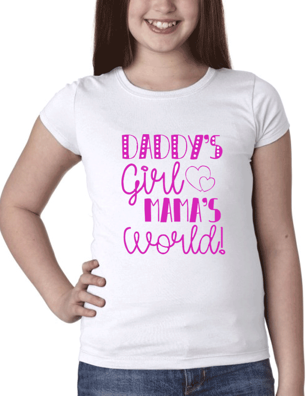 Daddys Girl Mamas World LED Flashing Light Up Display Tshirts